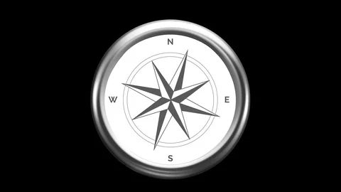 Wind rose compass with spinning pointers Stock Footage 105161287