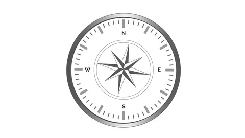 Wind rose compass with spinning pointers Stock Footage 105694589