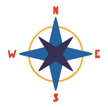 Wind rose, compass star isolated Stock Illustration