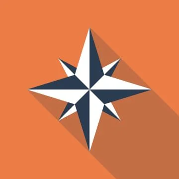 Wind Rose Flat Icon Stock Illustration