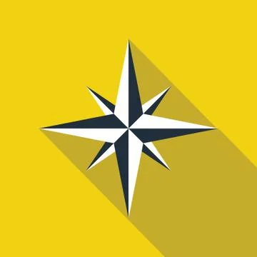 Wind Rose Flat Icon Stock Illustration