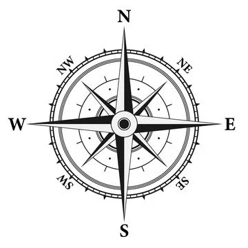 Wind rose isolated on white background Stock Illustration