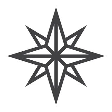 Wind rose line icon, navigation and travel Illustrazione stock