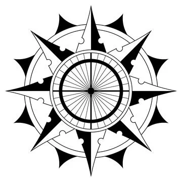 Wind rose or Compass rose abstract vector. Sixteen directions. Stock Illustration