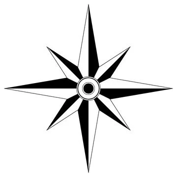 Wind rose or Compass rose vector with eight directions. Stock Illustration