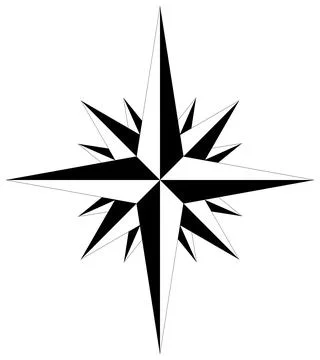 Wind rose or Compass rose vector with sixteen directions. Stock Illustration