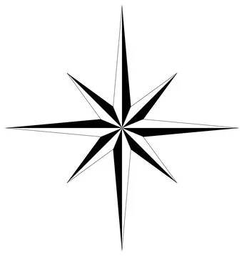 Wind rose or Compass rose vector with eight directions. Stock Illustration