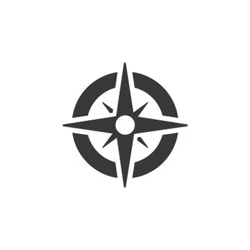 Wind rose sign. Compass. Icon. Weather and map glyph vector illustration Stock Illustration