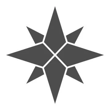 Wind rose solid icon, nautical concept, Compass star sign on white background Stock Illustration