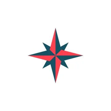 Wind rose solid icon, navigation and compass Stock Illustration