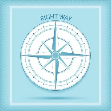 Wind rose symbol. Compass - Right way concept Stock Illustration