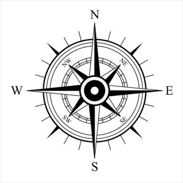 Wind Rose. Vector compass Illustrazione stock