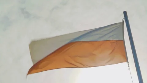 The Wind Rustles A Polish Flag Video stock 70765673