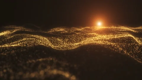 Wind with sand over yellow moving sand dunes Stock Footage 231695812