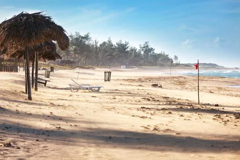 Wind on sandy beach Stock Photos
