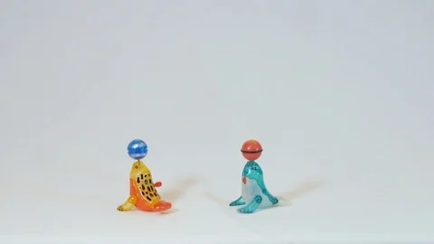 Wind up Seals Spinning around Stock Footage 100691196