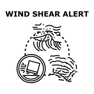 Wind shear alert concept icon vector Stock Illustration