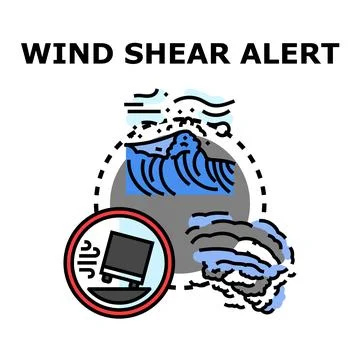 Wind shear alert concept icon vector Stock Illustration