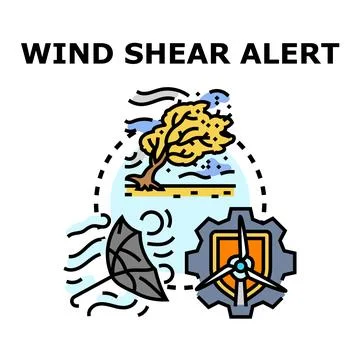 Wind shear alert concept vector illustration icon Stock Illustration