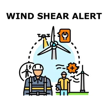 Wind shear alert for renewable energy turbine safety イラスト素材