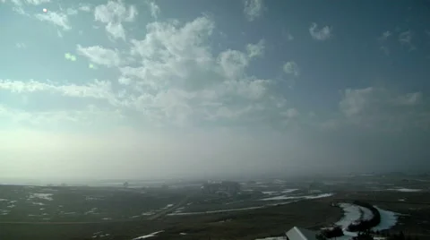 Wind Shear and Crepuscular Rays Stock Footage 54744043