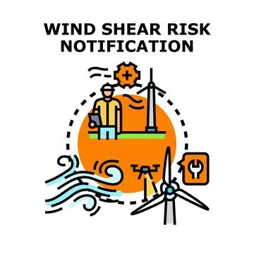 Wind shear risk notification for sustainable energy Stock Illustration