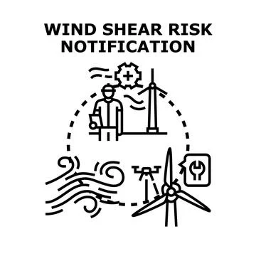Wind shear risk notification for sustainable energy Stock Illustration