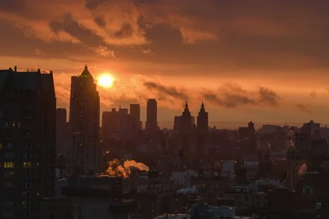 Wind Shear San Remo Sunset City Skyline (1 of 2) Stock Footage 152605617
