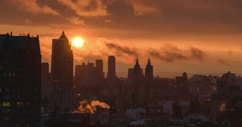 Wind Shear San Remo Sunset City Skyline (1 of 2) Stock Footage 152605751