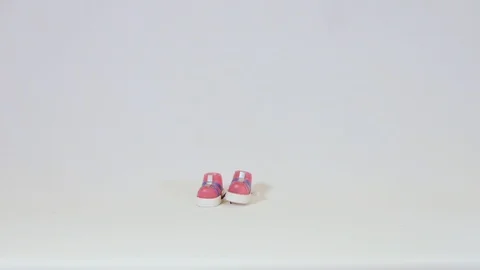 Wind Up Shoes Walking Stock Footage 100691192