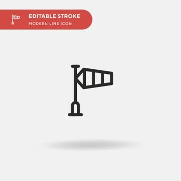 Wind Signal Simple vector icon. Illustration symbol design template for web m Stock Illustration