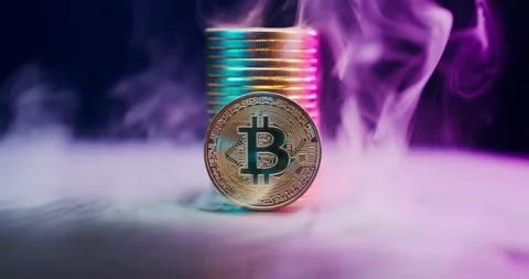 Wind Smoke Bitcoin Coins 動画素材 273490332