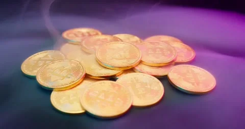 Wind Smoke Bitcoin Coins 動画素材 273494142