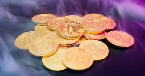 Wind Smoke Bitcoin Coins 動画素材 273494413