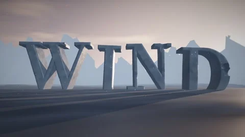 Wind Snow Capped Ice Letters on a Frozen Glacier Plain in Cold Polar Light Stock Footage 342222472