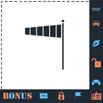 Wind sock icon flat Stock Illustration