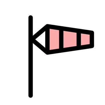 Wind Sock Indicator Symbol Icon 스톡 일러스트
