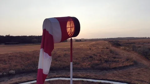 Wind sock in no windy sunset Stock Footage 93298884