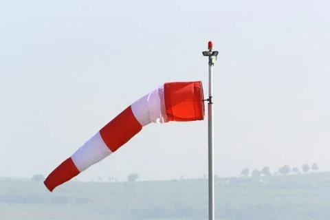 Wind sock in an overcast day Stock Photos