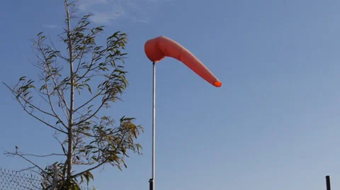 Wind sock windsock at heliport helipad airport 2 Stock Footage 35147288