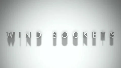 Wind sockets 3D title animation white text on a white background Video stock 298898258