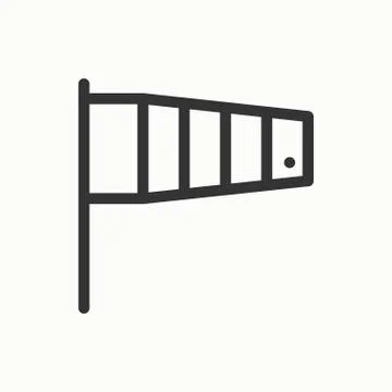 Wind speed flag line simple icon. Weather symbols. Wind cone. Meteorology. Fo Stock Illustration