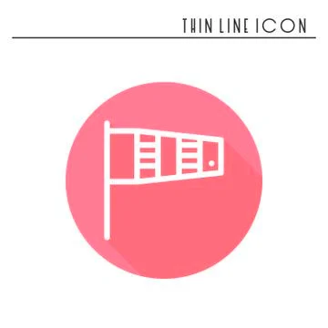 Wind speed flag line simple icon. Weather symbols. Wind cone. Meteorology. Fo Stock Illustration