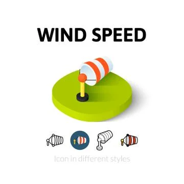 Wind speed icon in different style Stock Illustration
