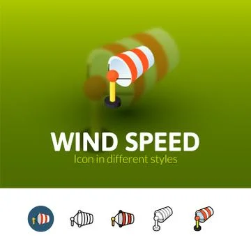 Wind speed icon in different style Stock Illustration