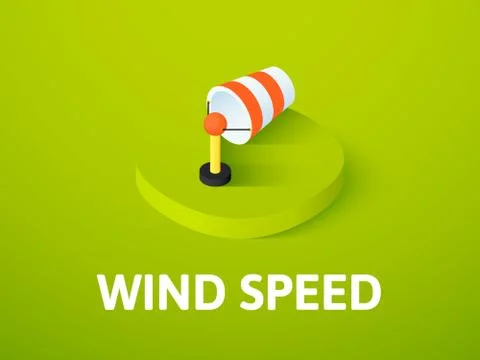Wind speed isometric icon, isolated on color background Stock Illustration