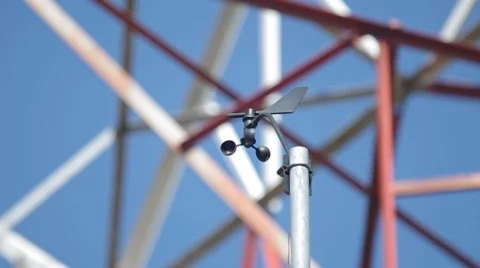 Wind speed meter and wind vane Stock Footage 47792224