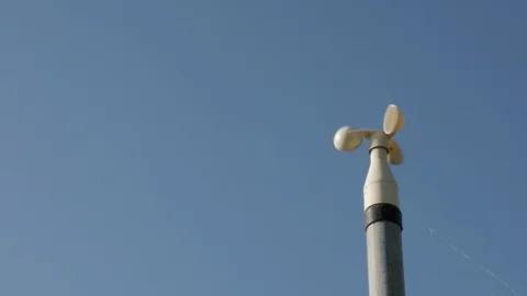 Wind Speed Meter,Wind Gauge sky background Stock Footage 91514230