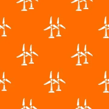 Wind station pattern vector orange Stock Illustration