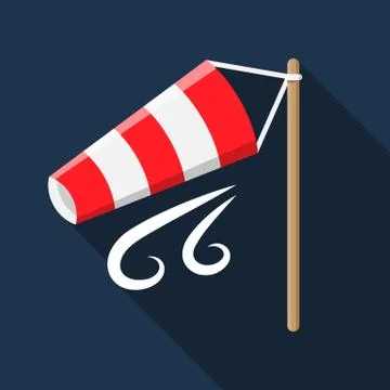 Wind storm flat design weather icon symbol Stock Illustration